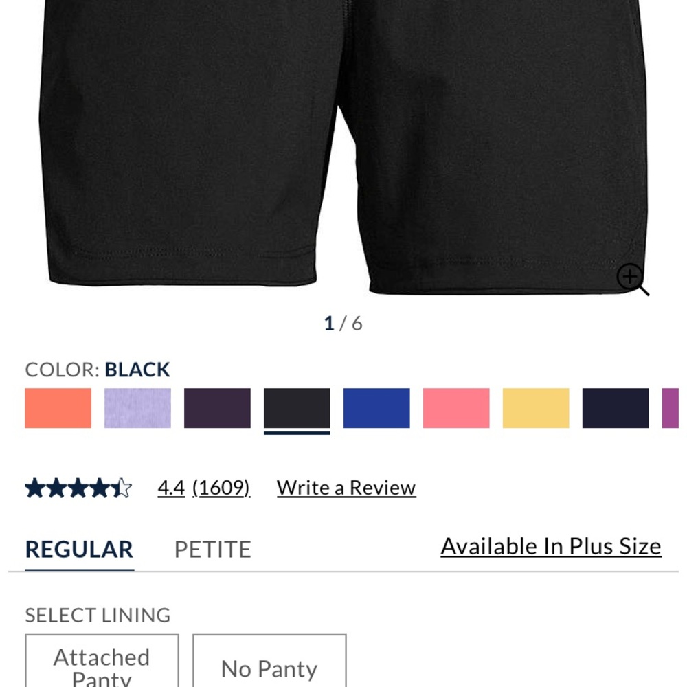 Lands End 5 Inch Black Swim Shorts Nwt